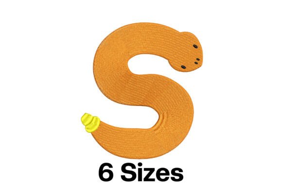 Bringing Whimsy to Life: The Funny Snake Alphabet Letter S Embroidery Design