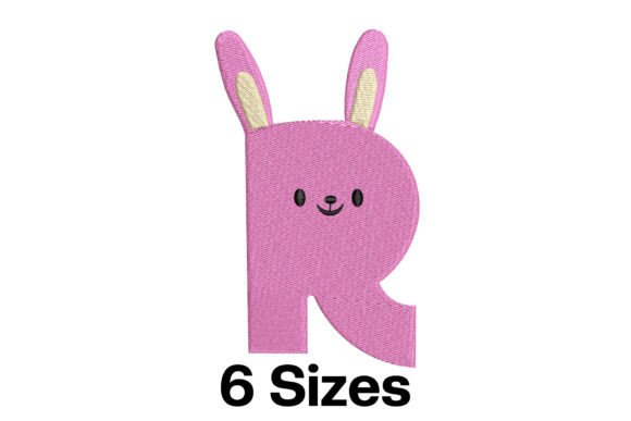 Bringing Whimsy to Life with the Funny Rabbit Alphabet Letter R Embroidery Design