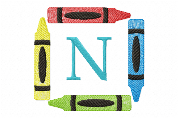 Crayons Frame Monogram Letter N: A Practical Guide for Perfect School Embroidery