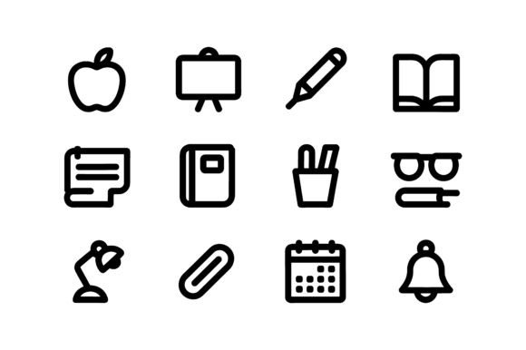 Education School Line Icon Set EPS: A Practical Asset for Educational Design Workflows