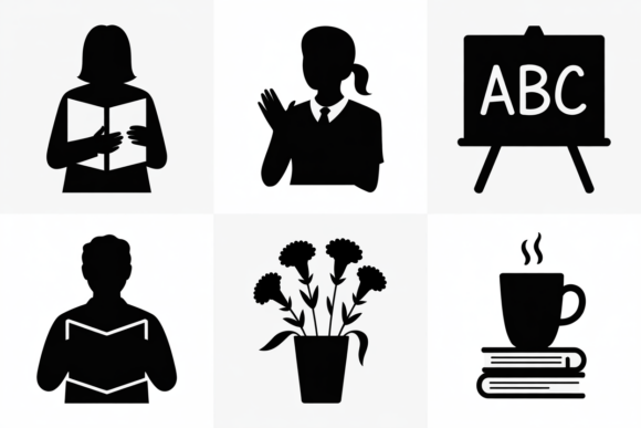 Elevate Your Creative Projects with the Education Teacher Icons Bundle Clipart