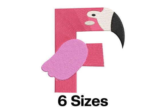 Funny Flamingo Alphabet Letter F: A Vibrant Addition to Your Embroidery Projects