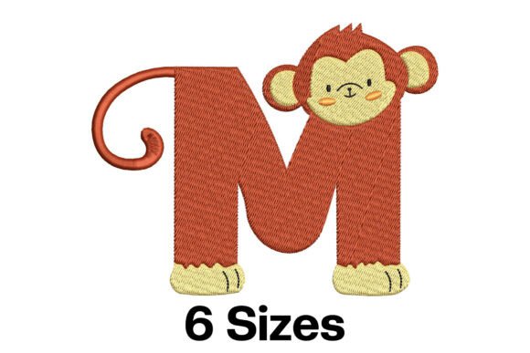 Funny Monkey Alphabet Letter M: A Playful Upgrade for Your Embroidery Projects