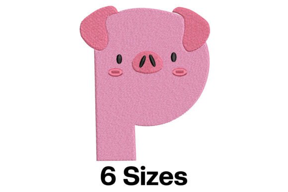 Funny Pig Alphabet Letter P: A Whimsical Embroidery Design for Every Fabric